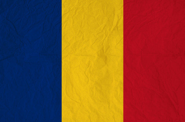 flag of romania with vintage old paper 39526 261